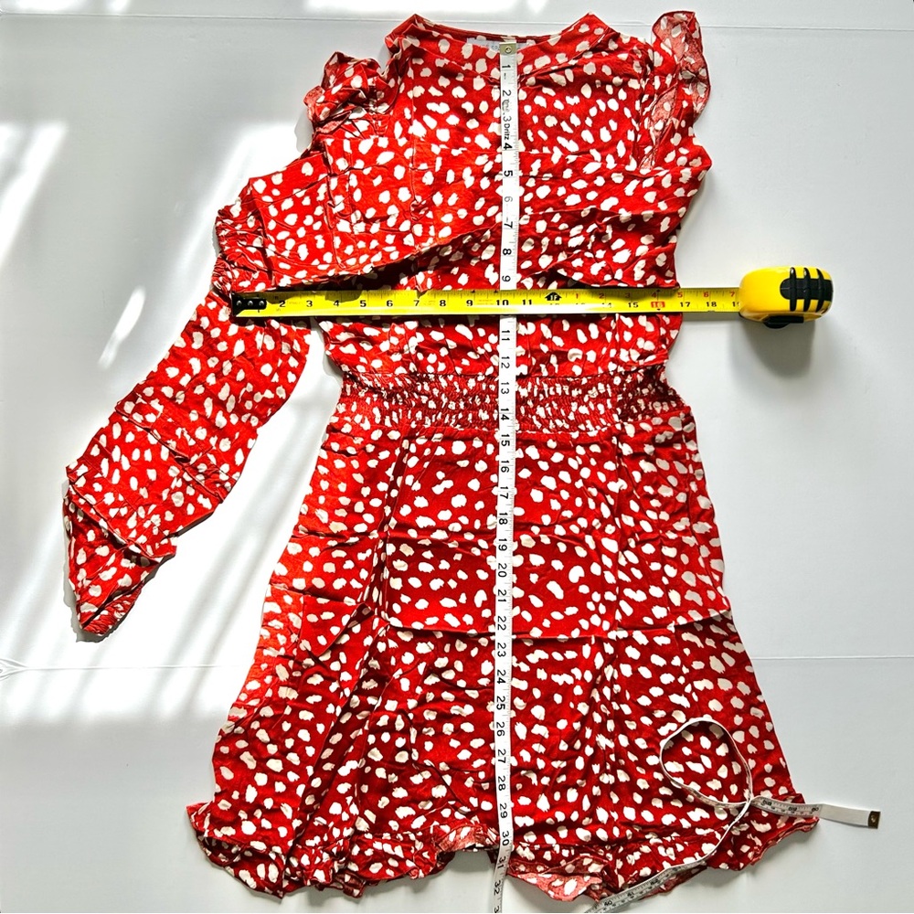 🍒NEW IN BAG Red With White Polka Dots Long Sleeve Dress. Size: Medium - Picture 11 of 12